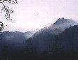Mist begins to envelop the mountains